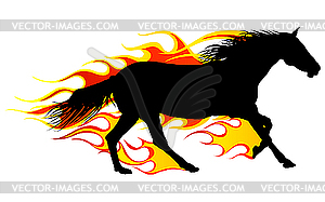 Flaming horse - vector clipart / vector image