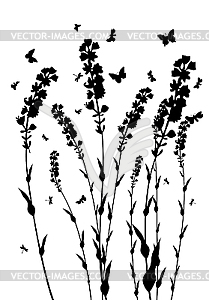 Meadow silhouettes - vector clip art