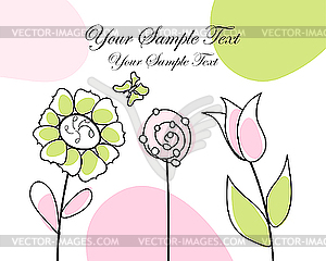 Flower card - vector image