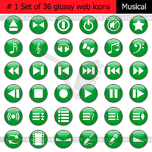 Icon set music - vector clip art