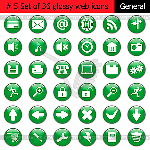 Icon set general - vector image