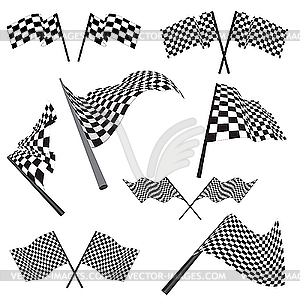 Set of racing flags - vector clip art