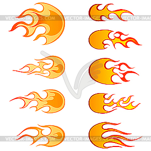 Fire patterns set - vector clip art