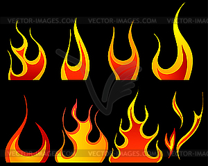 Fire patterns set - vector image