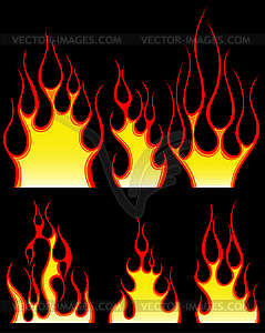 Fire patterns set - vector image