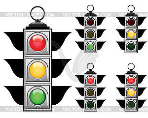 Набор светофоры - векторная графика