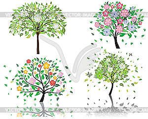 Blossom trees - vector image