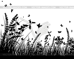 Meadow silhouettes - vector clipart