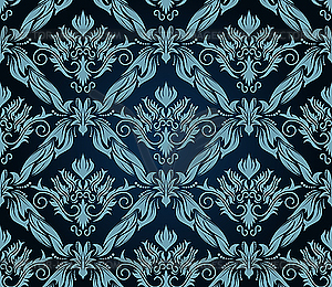 Seamless damask pattern - color vector clipart