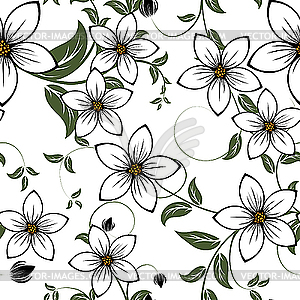 Seamless floral background - vector clipart
