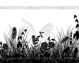 Meadow silhouettes - vector image