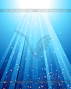 Underwater rays - vector image