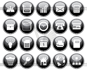 Business and office icons set - vector clip art