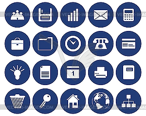 Business and office icons set - royalty-free vector clipart