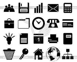 Business and office icons set - vector clipart