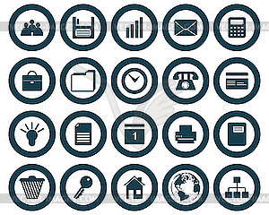 Business and office icons set - vector clipart