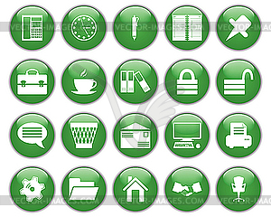 Business and office icons set - vector clipart