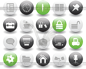 Business and office icons set - vector clip art