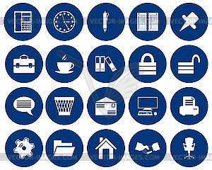 Business and office icons set - vector clipart