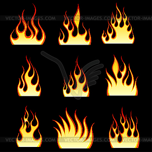 Fire patterns set - vector image