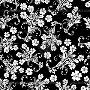 Seamless floral background - vector clipart