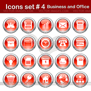 Business and office icons set - vector image