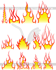 Fire patterns set - vector clip art