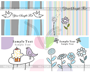 Set of greeting cards - vector image