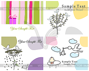 Set of greeting cards - stock vector clipart