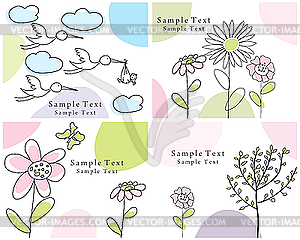 Set of greeting cards - vector clip art