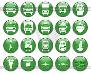 Transportation icons set - vector image