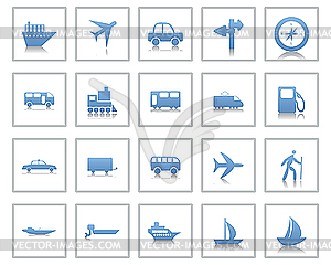 Транспорт набор иконок - клипарт в векторе