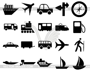 Transportation icons set - vector clip art