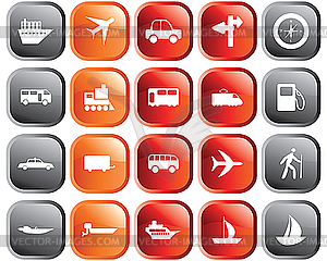 Transportation icons set - vector clipart