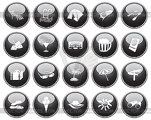 Travel icons set - royalty-free vector image