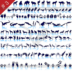 Set of animal silhouettes - vector image