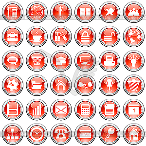 Business and office icons set - vector image