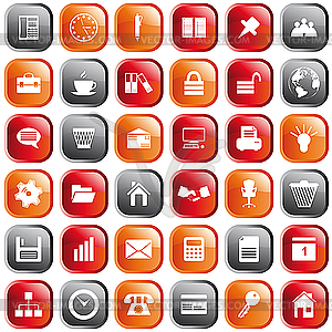 Business and office icons set - vector clip art