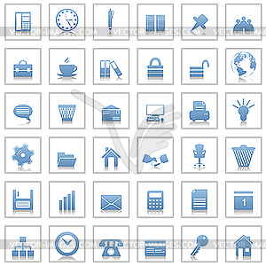 Business and office icons set - vector clipart