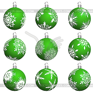 Christmas balls set - vector image