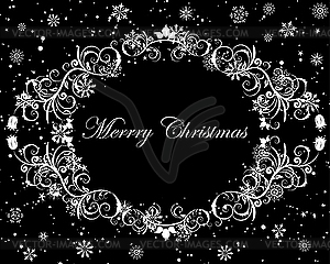 Christmas frame - white & black vector clipart