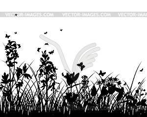 Meadow silhouettes - vector clipart