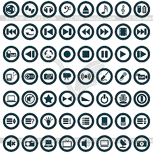 Музыкальный набор иконок - стоковый клипарт
