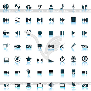 Musical icons set - vector clipart