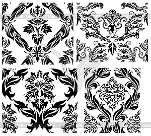 Seamless damask patterns set - vector image