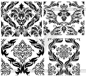 Seamless damask patterns set - vector clipart / vector image