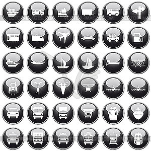 Transportation icons set - vector EPS clipart