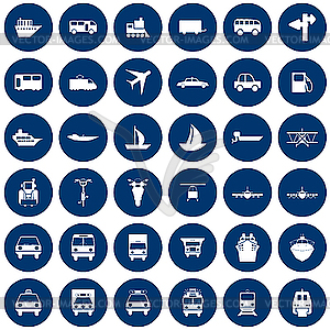 Transportation icons set - vector clipart