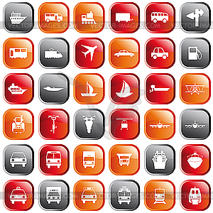 Transportation icons set - vector clipart