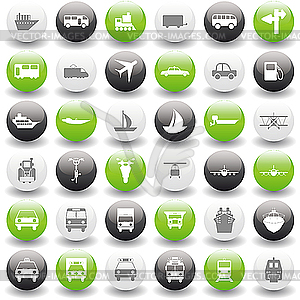 Transportation icons set - vector image